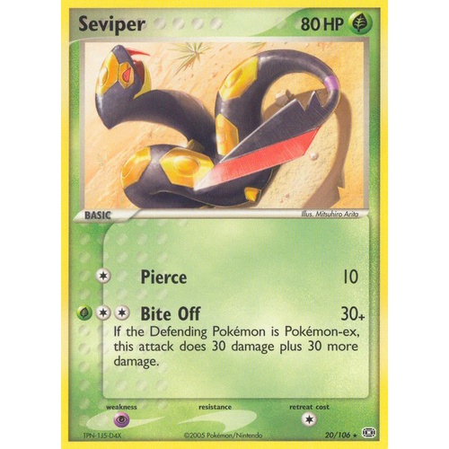Seviper 20/106 EX Emerald Rare Pokemon Card NEAR MINT TCG