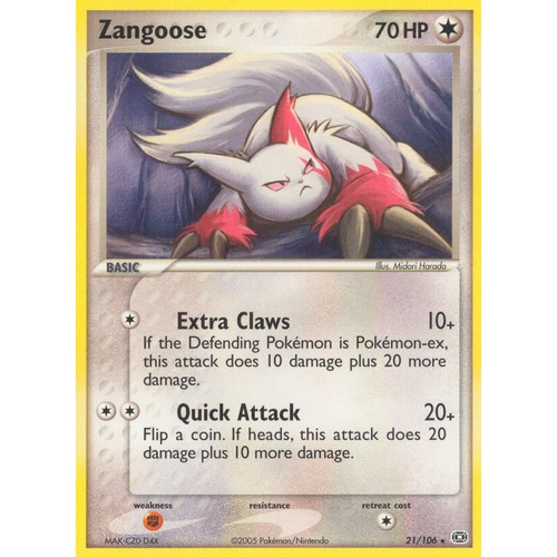 Zangoose 21/106 EX Emerald Rare Pokemon Card NEAR MINT TCG