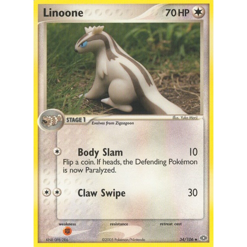 Linoone 34/106 EX Emerald Uncommon Pokemon Card NEAR MINT TCG