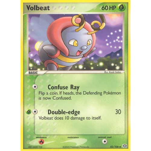Volbeat 42/106 EX Emerald Uncommon Pokemon Card NEAR MINT TCG