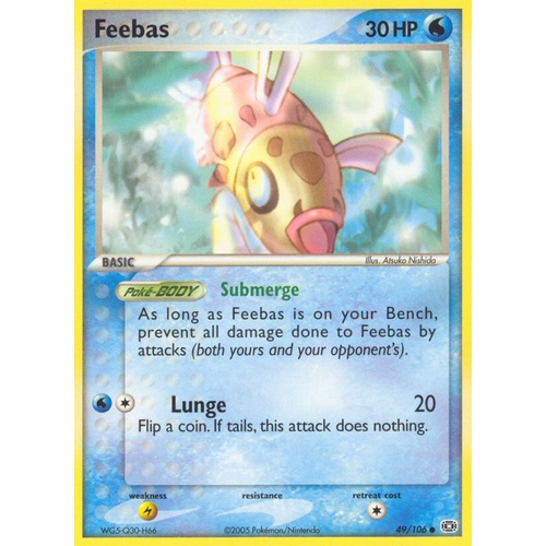 Feebas 49/106 EX Emerald Common Pokemon Card NEAR MINT TCG