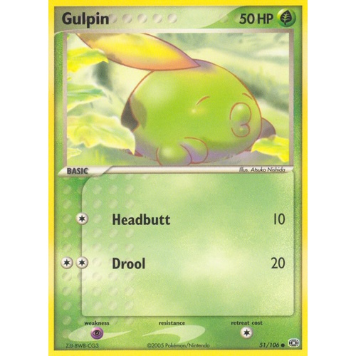 Gulpin 51/106 EX Emerald Common Pokemon Card NEAR MINT TCG
