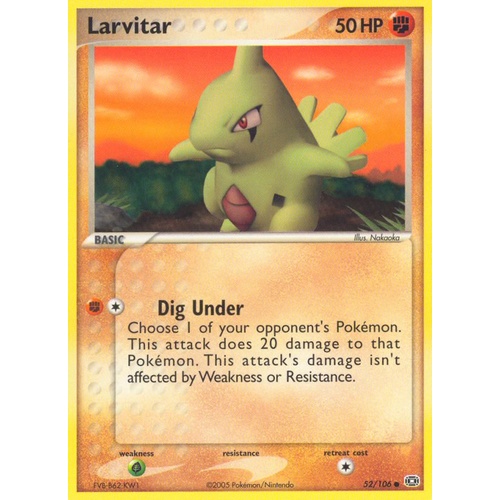 Larvitar 52/106 EX Emerald Common Pokemon Card NEAR MINT TCG