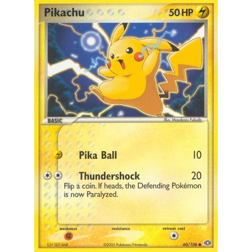 Pikachu 60/106 EX Emerald Common Pokemon Card NEAR MINT TCG