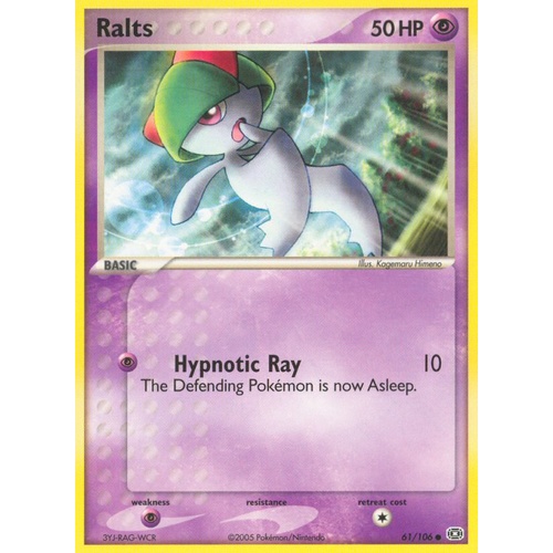 Ralts 61/106 EX Emerald Common Pokemon Card NEAR MINT TCG