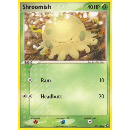 Shroomish 63/106 EX Emerald Common Pokemon Card NEAR MINT TCG