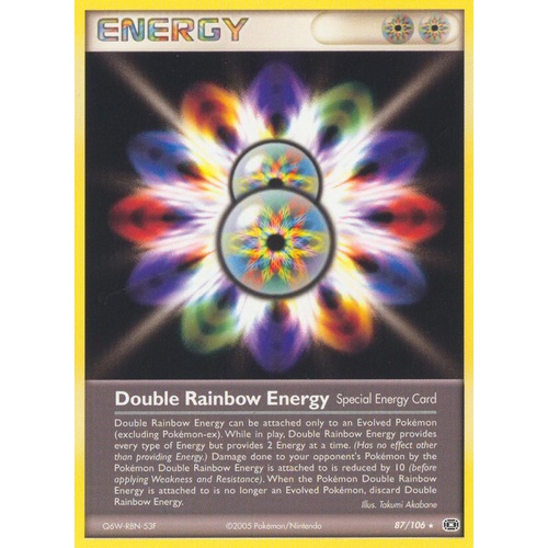 Double Rainbow Energy 87/106 EX Emerald Rare Pokemon Card NEAR MINT TCG