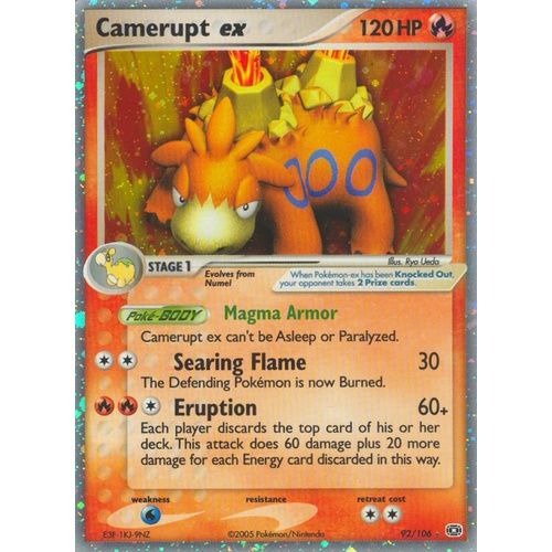 Camerupt ex 92/106 EX Emerald Holo Ultra Rare Pokemon Card NEAR MINT TCG