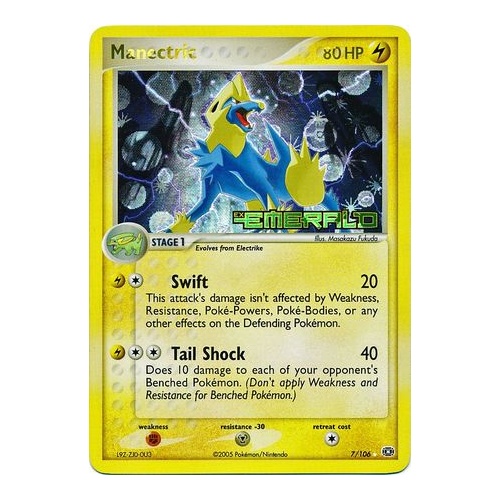 Manectric 7/106 EX Emerald Reverse Holo Rare Pokemon Card NEAR MINT TCG