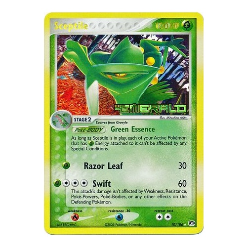Sceptile 10/106 EX Emerald Reverse Holo Rare Pokemon Card NEAR MINT TCG
