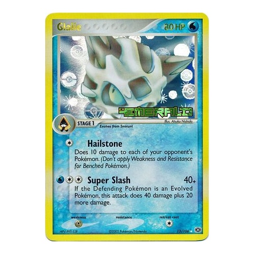 Glalie 13/106 EX Emerald Reverse Holo Rare Pokemon Card NEAR MINT TCG