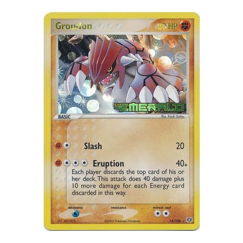 Groudon 14/106 EX Emerald Reverse Holo Rare Pokemon Card NEAR MINT TCG