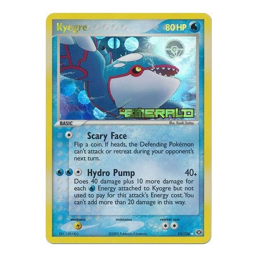 Kyogre 15/106 EX Emerald Reverse Holo Rare Pokemon Card NEAR MINT TCG