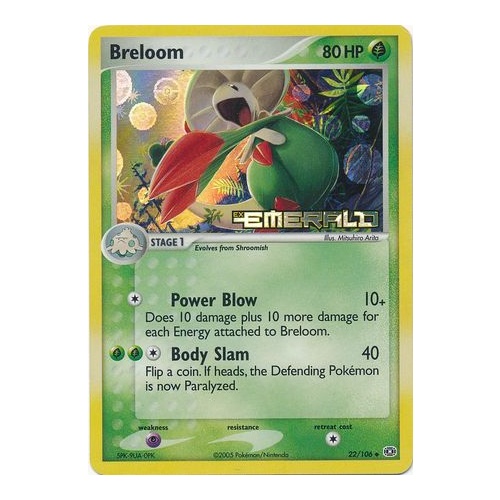 Breloom 22/106 EX Emerald Reverse Holo Uncommon Pokemon Card NEAR MINT TCG