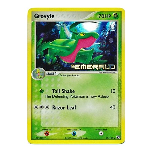 Grovyle 28/106 EX Emerald Reverse Holo Uncommon Pokemon Card NEAR MINT TCG