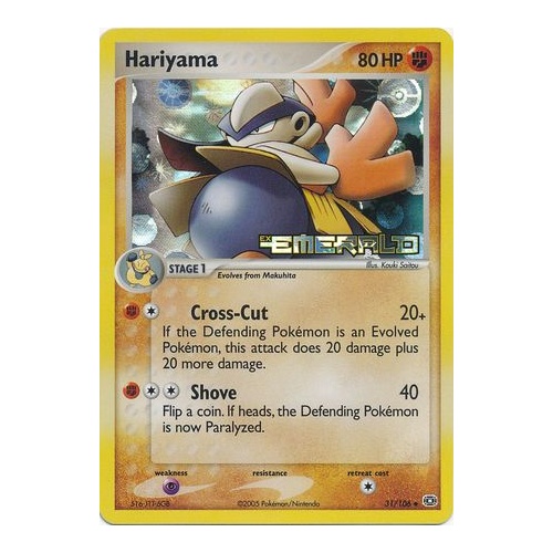 Hariyama 31/106 EX Emerald Reverse Holo Uncommon Pokemon Card NEAR MINT TCG