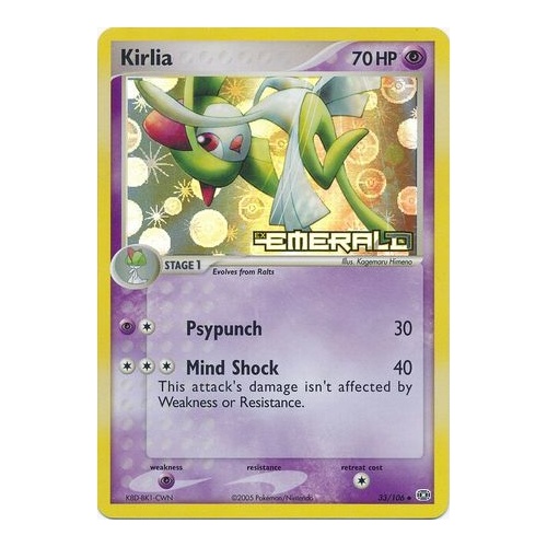 Kirlia 33/106 EX Emerald Reverse Holo Uncommon Pokemon Card NEAR MINT TCG