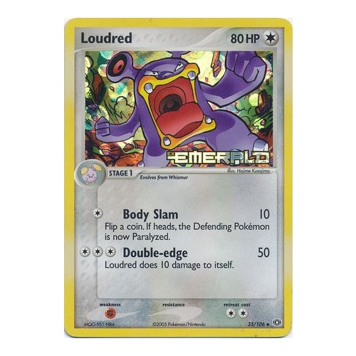 Loudred 35/106 EX Emerald Reverse Holo Uncommon Pokemon Card NEAR MINT TCG