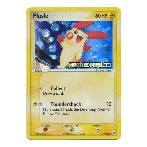 Plusle 39/106 EX Emerald Reverse Holo Uncommon Pokemon Card NEAR MINT TCG