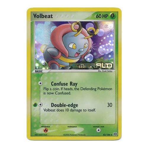 Volbeat 42/106 EX Emerald Reverse Holo Uncommon Pokemon Card NEAR MINT TCG