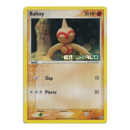 Baltoy 43/106 EX Emerald Reverse Holo Common Pokemon Card NEAR MINT TCG