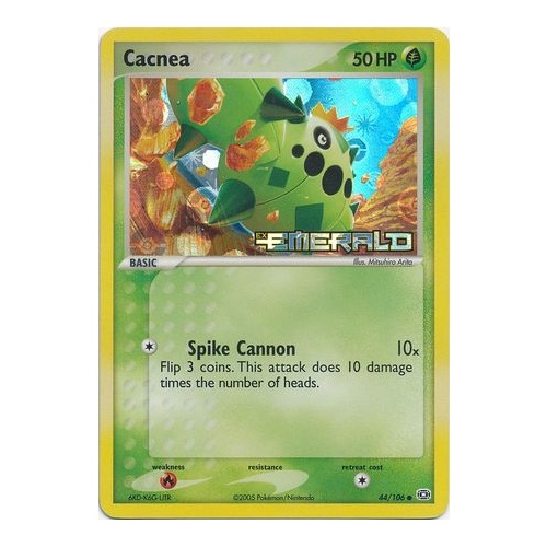 Cacnea 44/106 EX Emerald Reverse Holo Common Pokemon Card NEAR MINT TCG