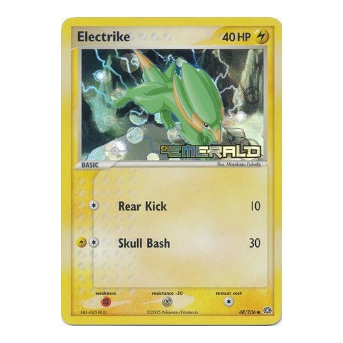 Electrike 48/106 EX Emerald Reverse Holo Common Pokemon Card NEAR MINT TCG