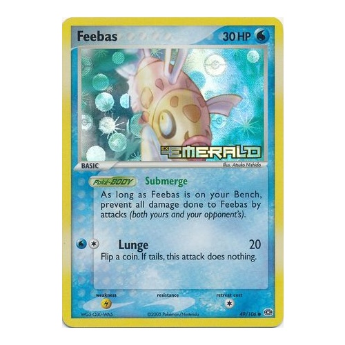 Feebas 49/106 EX Emerald Reverse Holo Common Pokemon Card NEAR MINT TCG