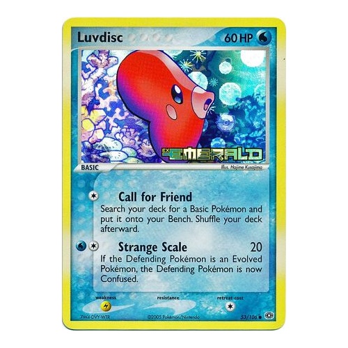 Luvdisc 53/106 EX Emerald Reverse Holo Common Pokemon Card NEAR MINT TCG