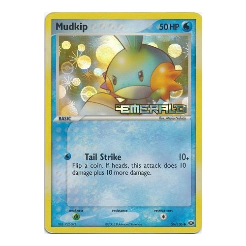 Mudkip 56/106 EX Emerald Reverse Holo Common Pokemon Card NEAR MINT TCG