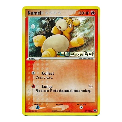 Numel 57/106 EX Emerald Reverse Holo Common Pokemon Card NEAR MINT TCG