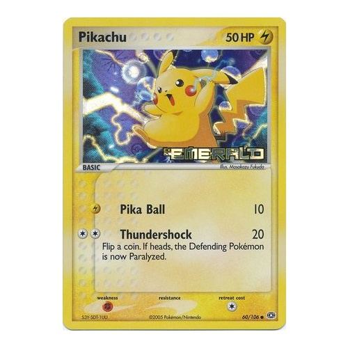 Pikachu 60/106 EX Emerald Reverse Holo Common Pokemon Card NEAR MINT TCG