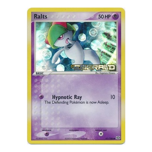 Ralts 61/106 EX Emerald Reverse Holo Common Pokemon Card NEAR MINT TCG