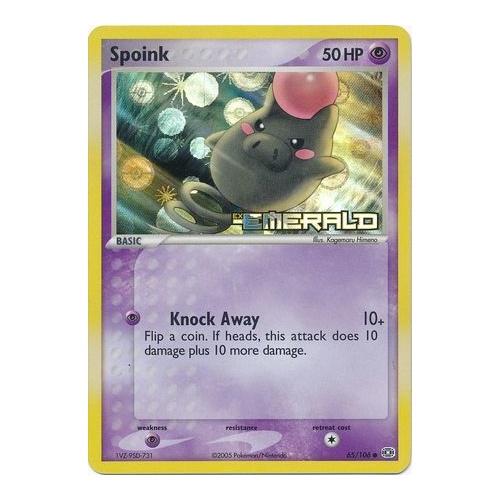 Spoink 65/106 EX Emerald Reverse Holo Common Pokemon Card NEAR MINT TCG