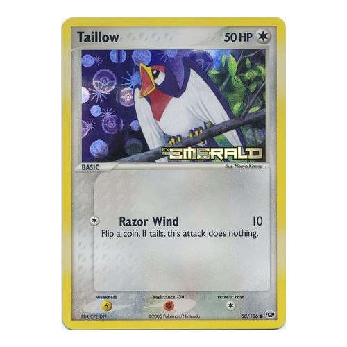 Taillow 68/106 EX Emerald Reverse Holo Common Pokemon Card NEAR MINT TCG