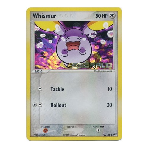 Whismur 73/106 EX Emerald Reverse Holo Common Pokemon Card NEAR MINT TCG