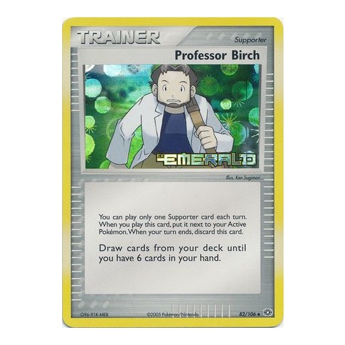 Professor Birch 82/106 EX Emerald Reverse Holo Uncommon Trainer Pokemon Card NEAR MINT TCG