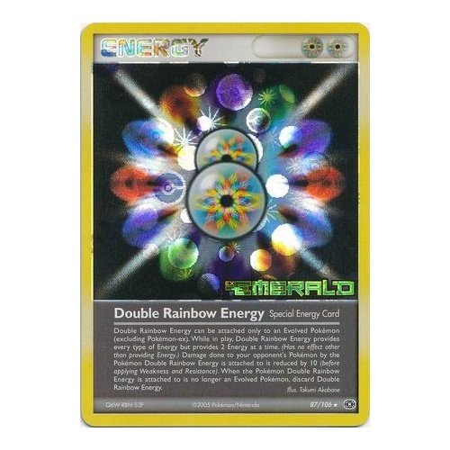 Double Rainbow Energy 87/106 EX Emerald Reverse Holo Rare Pokemon Card NEAR MINT TCG