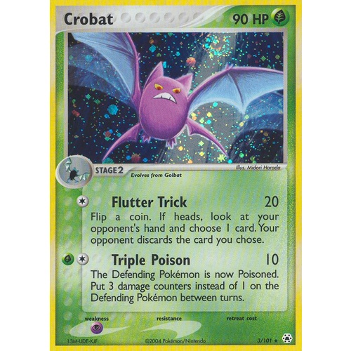 Crobat 3/101 EX Hidden Legends Holo Rare Pokemon Card NEAR MINT TCG