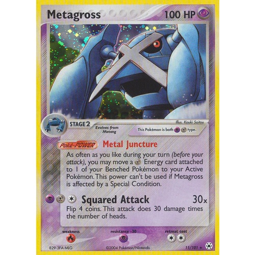 Metagross 11/101 EX Hidden Legends Holo Rare Pokemon Card NEAR MINT TCG