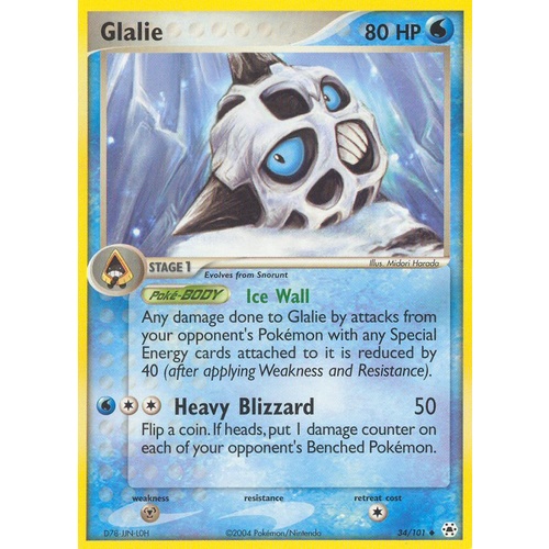Glalie 34/101 EX Hidden Legends Uncommon Pokemon Card NEAR MINT TCG