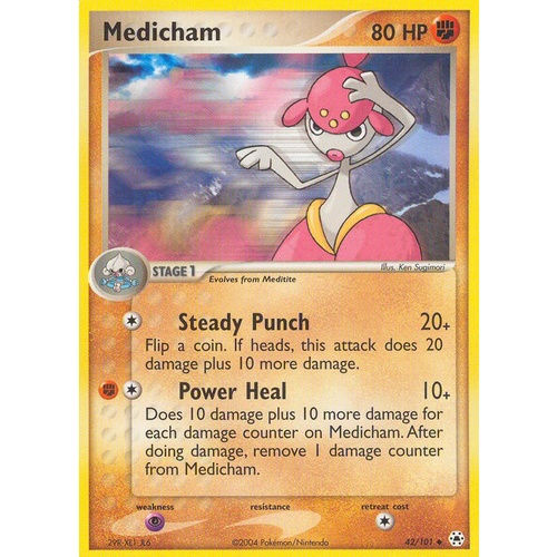 Medicham 42/101 EX Hidden Legends Uncommon Pokemon Card NEAR MINT TCG
