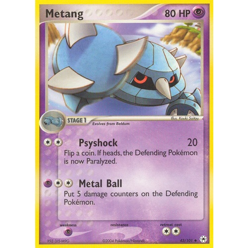 Metang 43/101 EX Hidden Legends Uncommon Pokemon Card NEAR MINT TCG