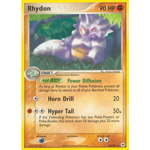 Rhydon 46/101 EX Hidden Legends Uncommon Pokemon Card NEAR MINT TCG