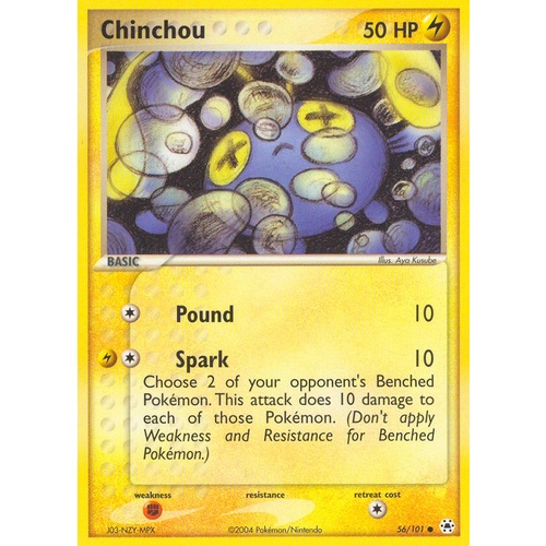 Chinchou 56/101 EX Hidden Legends Common Pokemon Card NEAR MINT TCG
