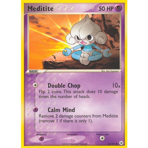 Meditite 65/101 EX Hidden Legends Common Pokemon Card NEAR MINT TCG