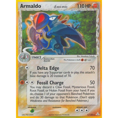 Armaldo (Delta Species) 1/110 EX Holon Phantoms Holo Rare Pokemon Card NEAR MINT TCG