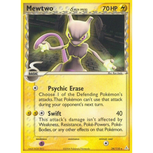 Mewtwo (Delta Species) 24/110 EX Holon Phantoms Rare Pokemon Card NEAR MINT TCG