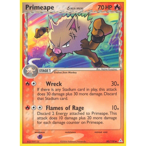 Primeape (Delta Species) 50/110 EX Holon Phantoms Uncommon Pokemon Card NEAR MINT TCG