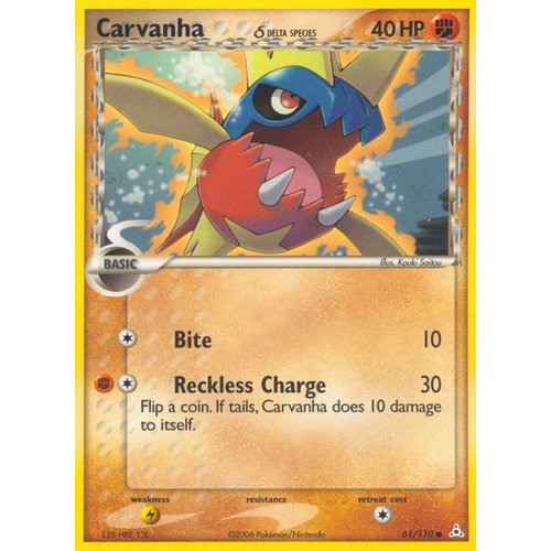 Carvanha (Delta Species) 61/110 EX Holon Phantoms Common Pokemon Card NEAR MINT TCG